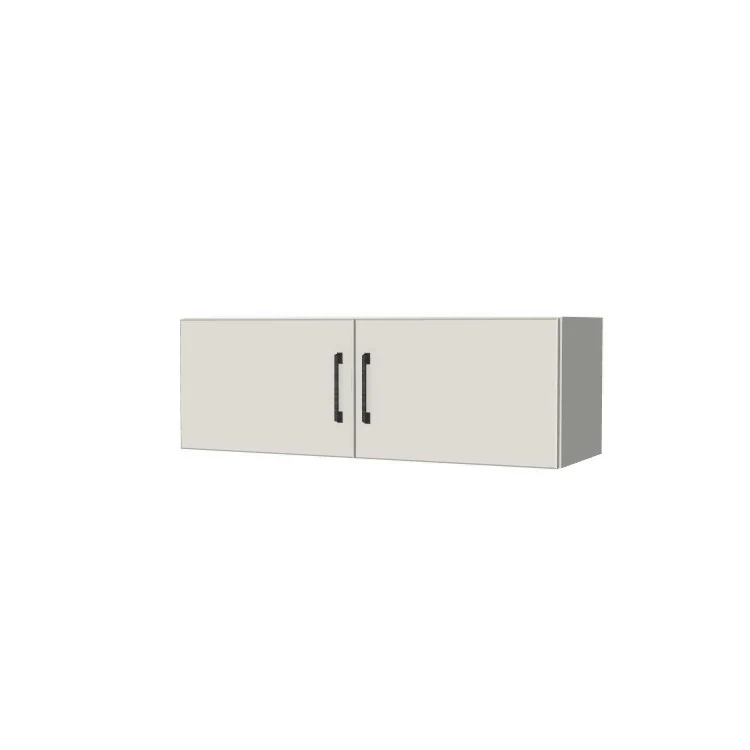 36" Wide x 12" High Fridge/Stove Cabinet - (White Melamine Boxes - Flat Panel Doors)