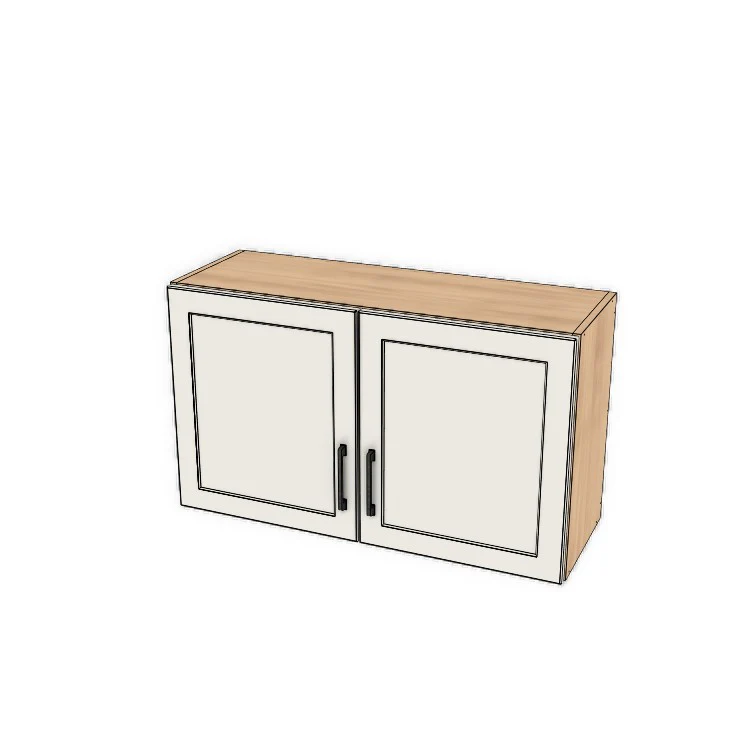 36" Wide x 21" High Fridge/Stove Cabinet - (Hardrock Maple Melamine Boxes - Thermofoil Doors)