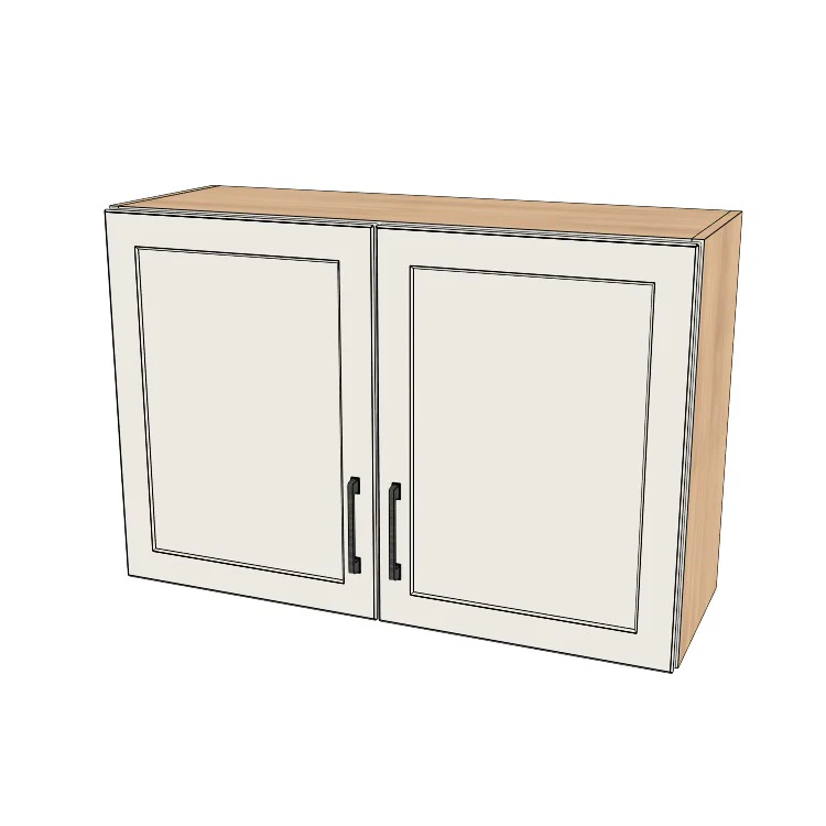36" Wide x 24" High Wall Cabinet - (Hardrock Maple Melamine Boxes - Painted Doors)