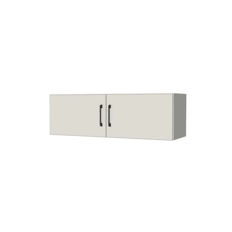 38" Wide x 12" High Fridge/Stove Cabinet - (White Melamine Boxes - Flat Panel Doors)