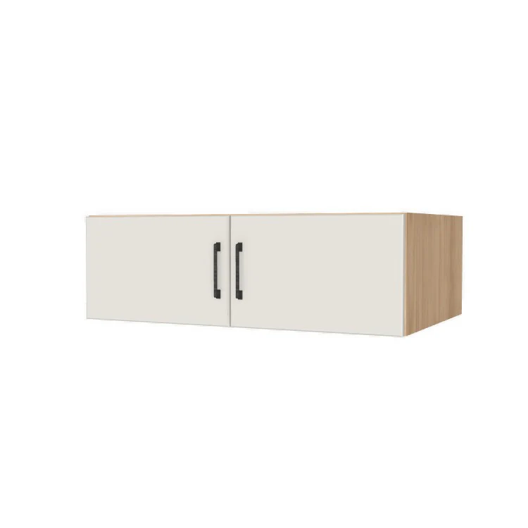 38" Wide x 12" High x 24" Deep Fridge/Stove Cabinet - (Hardrock Maple Melamine Boxes - Flat Panel Doors)