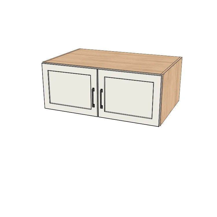 38" Wide x 15" High x 24" Deep Fridge/Stove Cabinet - (Hardrock Maple Melamine Boxes - Painted Doors)