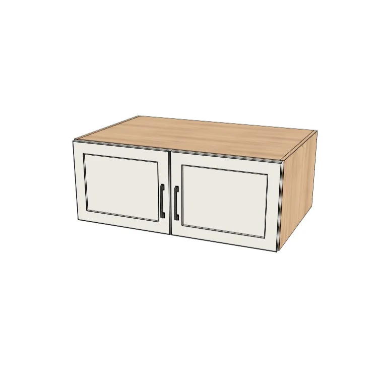 38" Wide x 15" High x 24" Deep Fridge/Stove Cabinet - (Hardrock Maple Melamine Boxes - Thermofoil Doors)