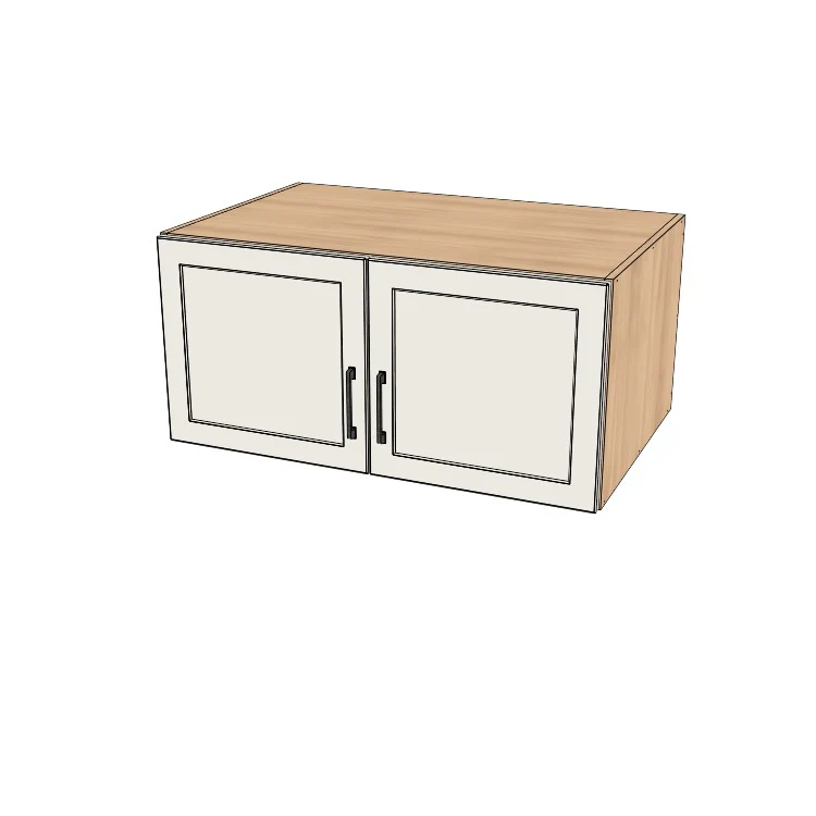38" Wide x 18" High x 24" Deep Fridge/Stove Cabinet - (Hardrock Maple Melamine Boxes - Painted Doors)