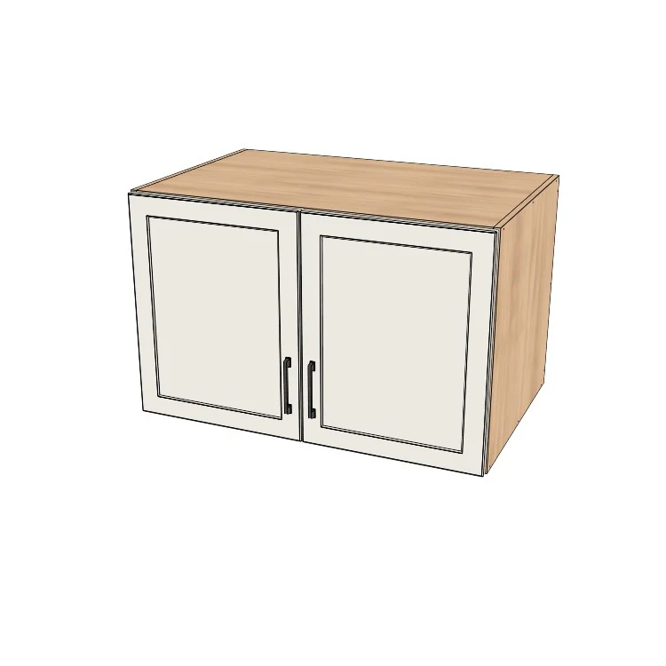 38" Wide x 24" High x 24" Deep Fridge/Stove Cabinet - (Hardrock Maple Melamine Boxes - Thermofoil Doors)