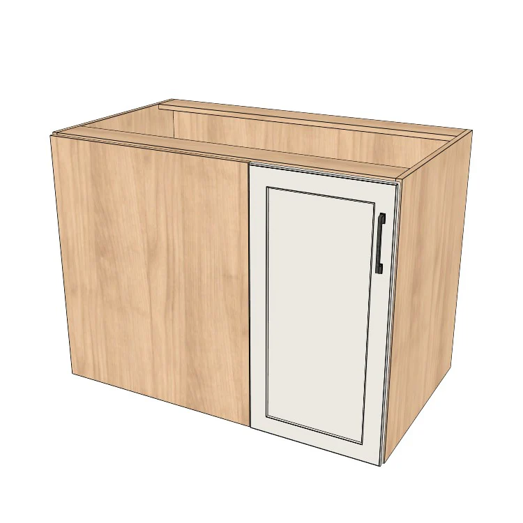 42" Blind Corner Base Cabinet - Door on Right/Left Side - (Hardrock Maple Melamine Boxes - Painted Doors)