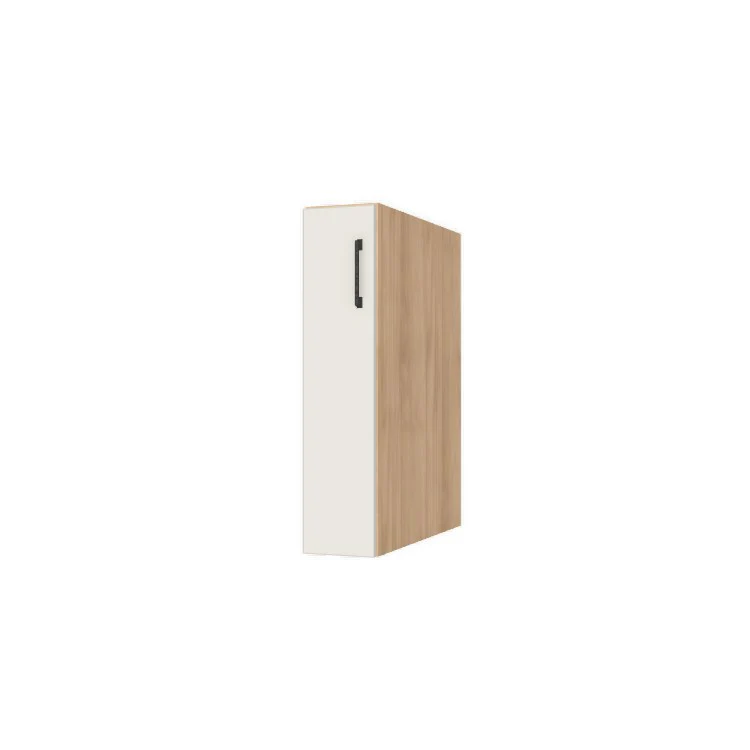 7" Wide Base Cabinet - (Hardrock Maple Melamine Boxes - Flat Panel Doors)