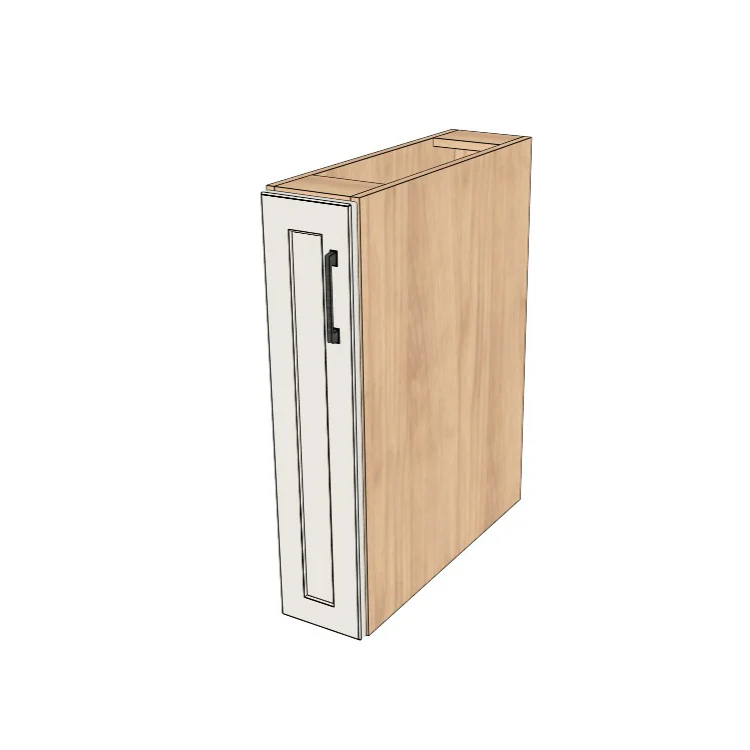 7" Wide Base Cabinet - (Hardrock Maple Melamine Boxes - Painted Doors)