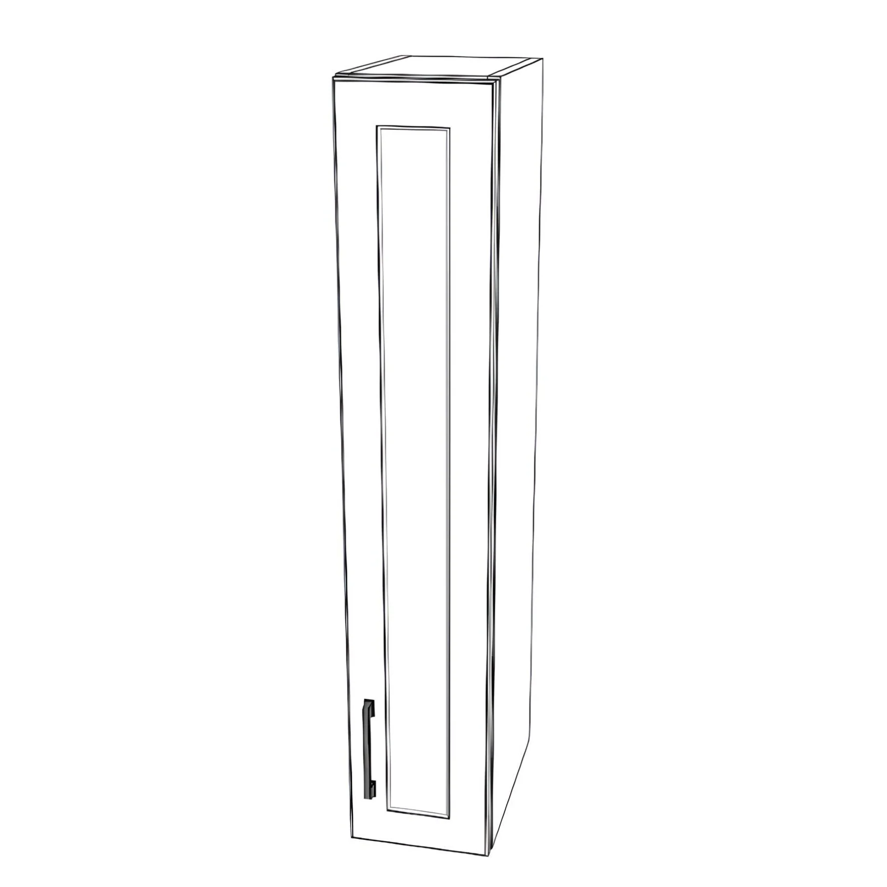 7" Wide x 42" High Wall Cabinet - Painted Doors