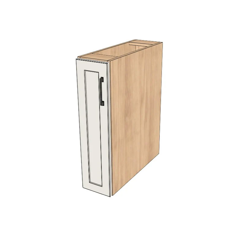 8" Wide Base Cabinet - (Hardrock Maple Melamine Boxes - Thermofoil Doors)