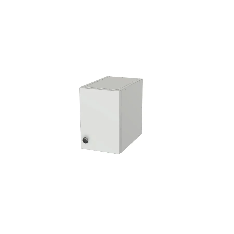 8" Wide x 12" High Wall Cabinet - (White Melamine Boxes - Flat Panel Doors)