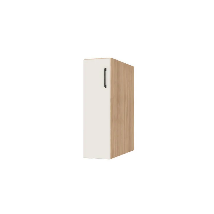 9" Wide Base Cabinet - (Hardrock Maple Melamine Boxes - Flat Panel Doors)