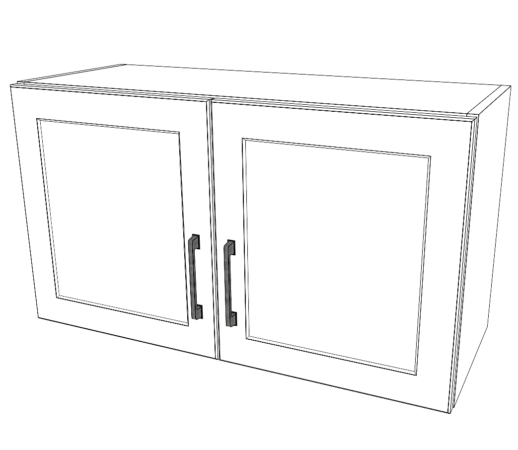 32" Wide x 18" High Fridge Cabinet - Painted Doors
