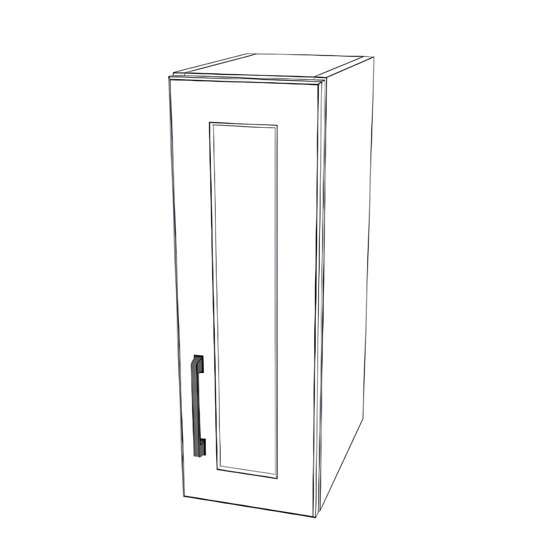 7" Wide x 24" High Wall Cabinet - Painted Doors
