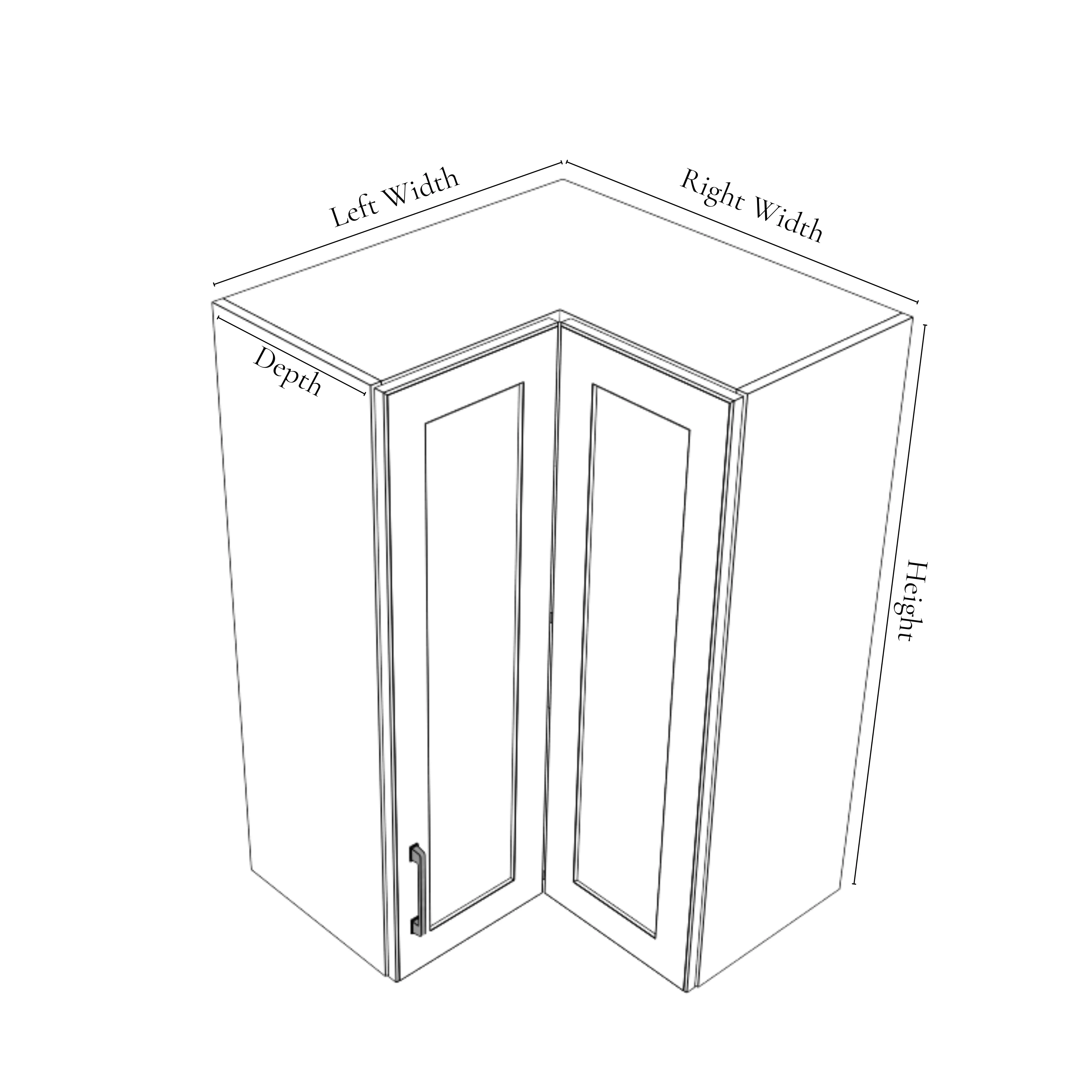 CUSTOM - L-Shape Upper Corner Cabinet - Painted Doors - Image 2